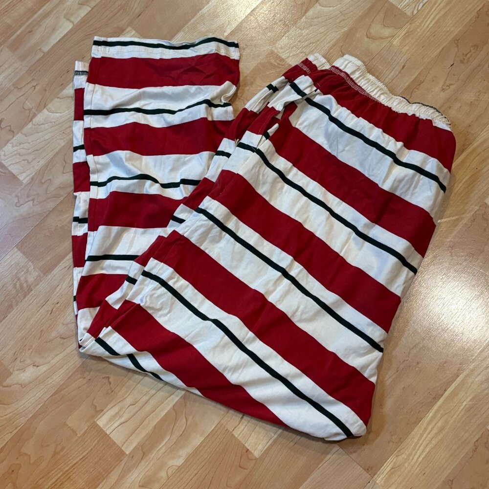 LAZY ONE PJ Pant, XXXL - fun stripes for Holiday!! Red/Black Stripe on Ivory